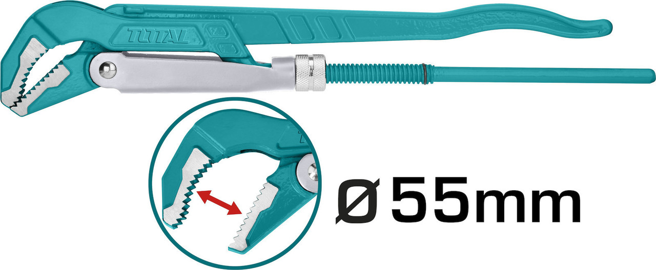 Ключ трубный угловой 45° №2 TOTAL арт.THT172153