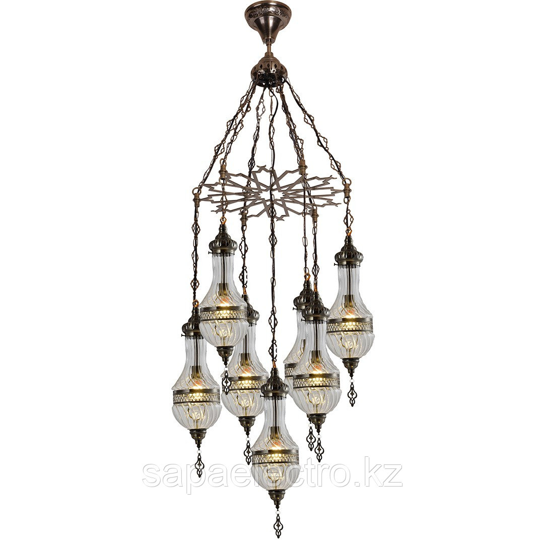 Lyustra XN192/6+1 7xE27 AB (TEKAVIZE) 1sht