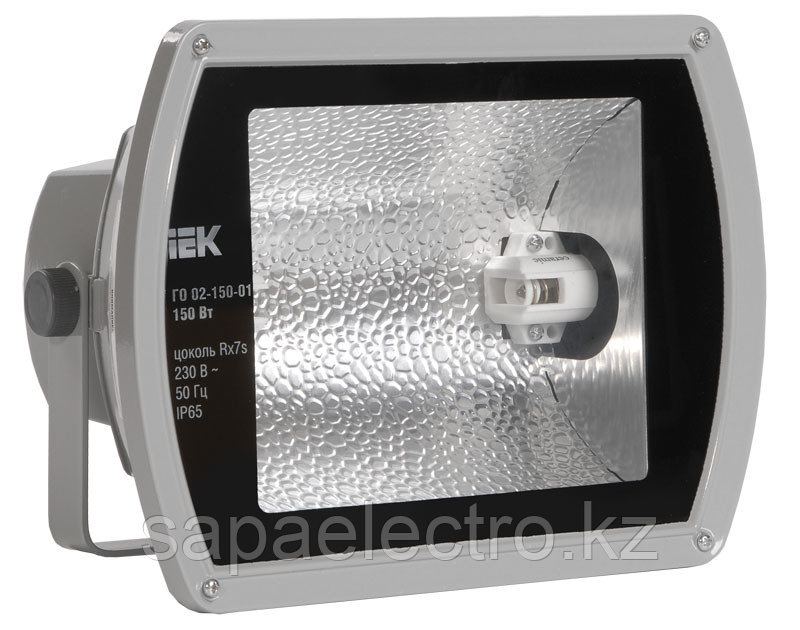 Прожектор металлогалогенный ГО02-150-01 симметричный 150Вт Rx7s IP65 серый IEK - фото 1 - id-p88800201