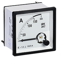 Амперметр аналоговый Э47 150/5А класс точности 1,5 96х96мм IEK