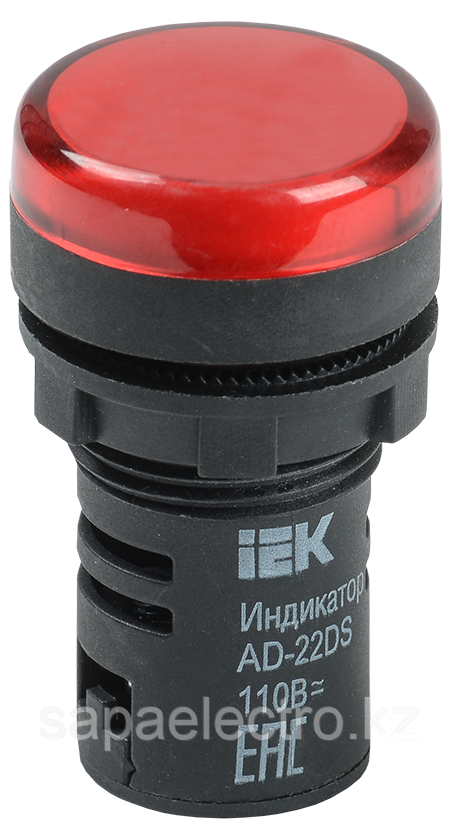 Лампа AD22DS(LED)матрица d=22мм красный 24В AC/DC IEK
