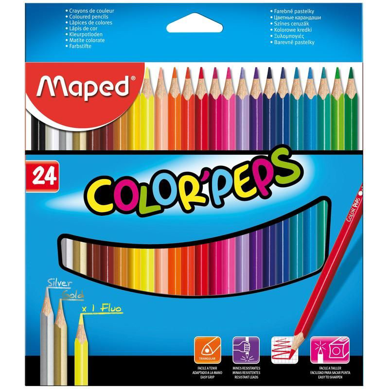 Карандаши цветные Maped COLOR'PEPS, 24 цвета