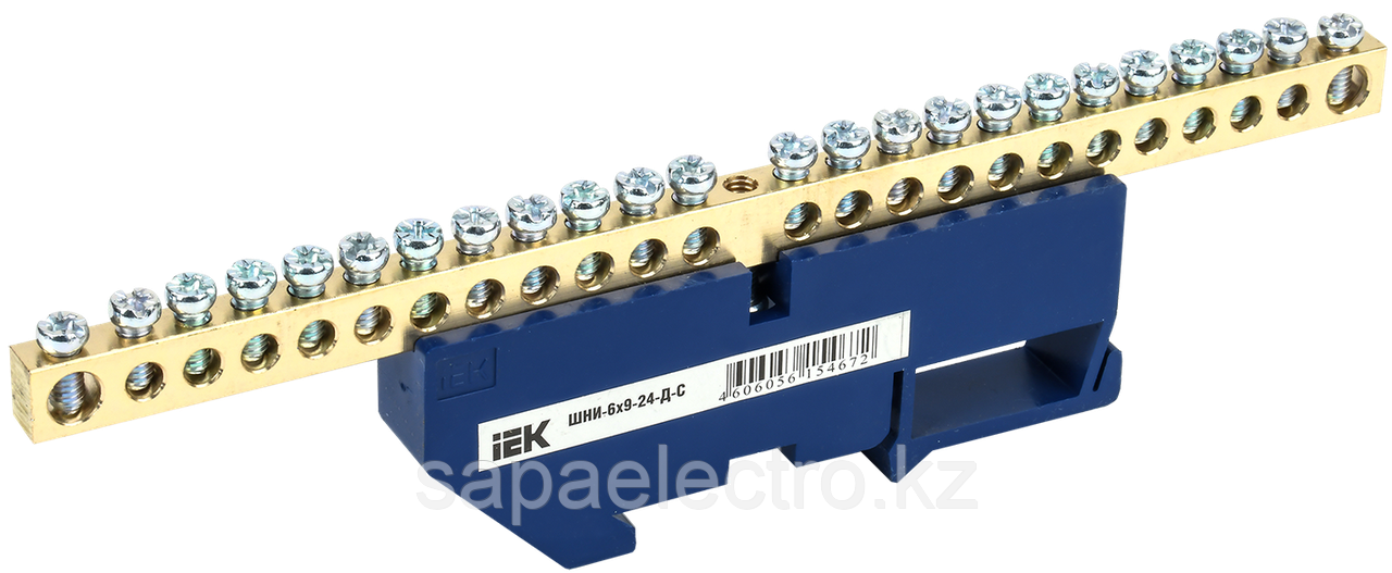 Шина N "ноль" на DIN-изоляторе ШНИ-6х9-24-Д-С IEK