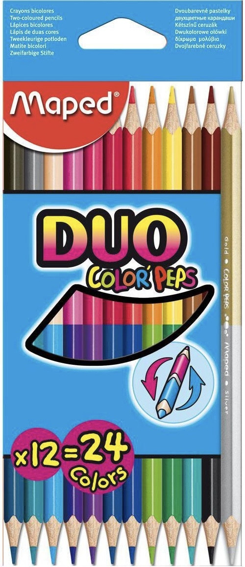 Карандаши цветные Maped Color'Peps Duo двусторонние, 12 штук 24 цвета