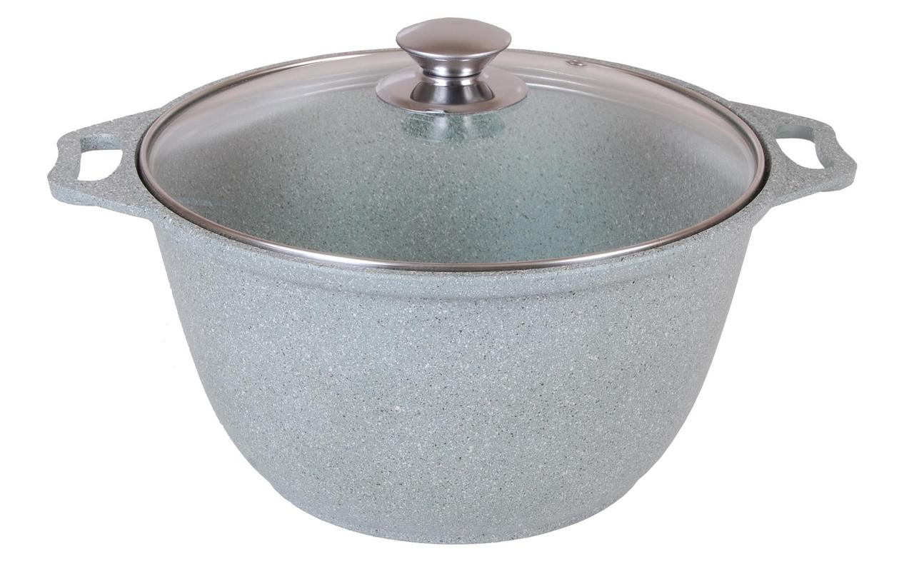 Кастрюля 4 литра со стеклянной крышкой, (фисташковый мрамор)