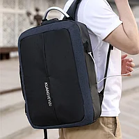 Городской рюкзак с USB выходом, для ноутбука с кодовым замком и светоотражающими элементами 821 синий