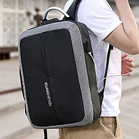 Городской рюкзак с USB выходом, для ноутбука с кодовым замком и светоотражающими элементами 821 серый