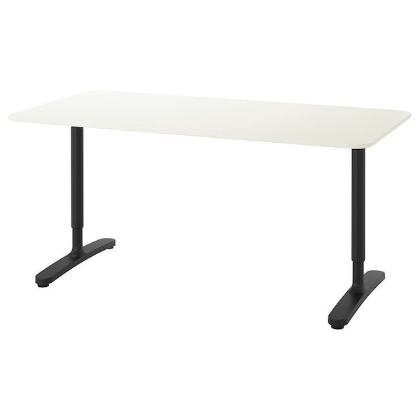 Стол письменный БЕКАНТ белый/черный 160x80 см ИКЕА, IKEA