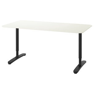 Стол письменный БЕКАНТ белый/черный 160x80 см ИКЕА, IKEA, фото 2