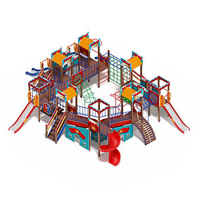 Детский игровой комплекс «Замок» ДИК 2.18.12-02 (винтовой скат) H=2000 H=1200 H=900