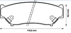 Тормозные колодки YOTO G-176(MD 9019M)(REMSA 389.02)