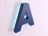 Объёмные буквы с контражурной подсветкой