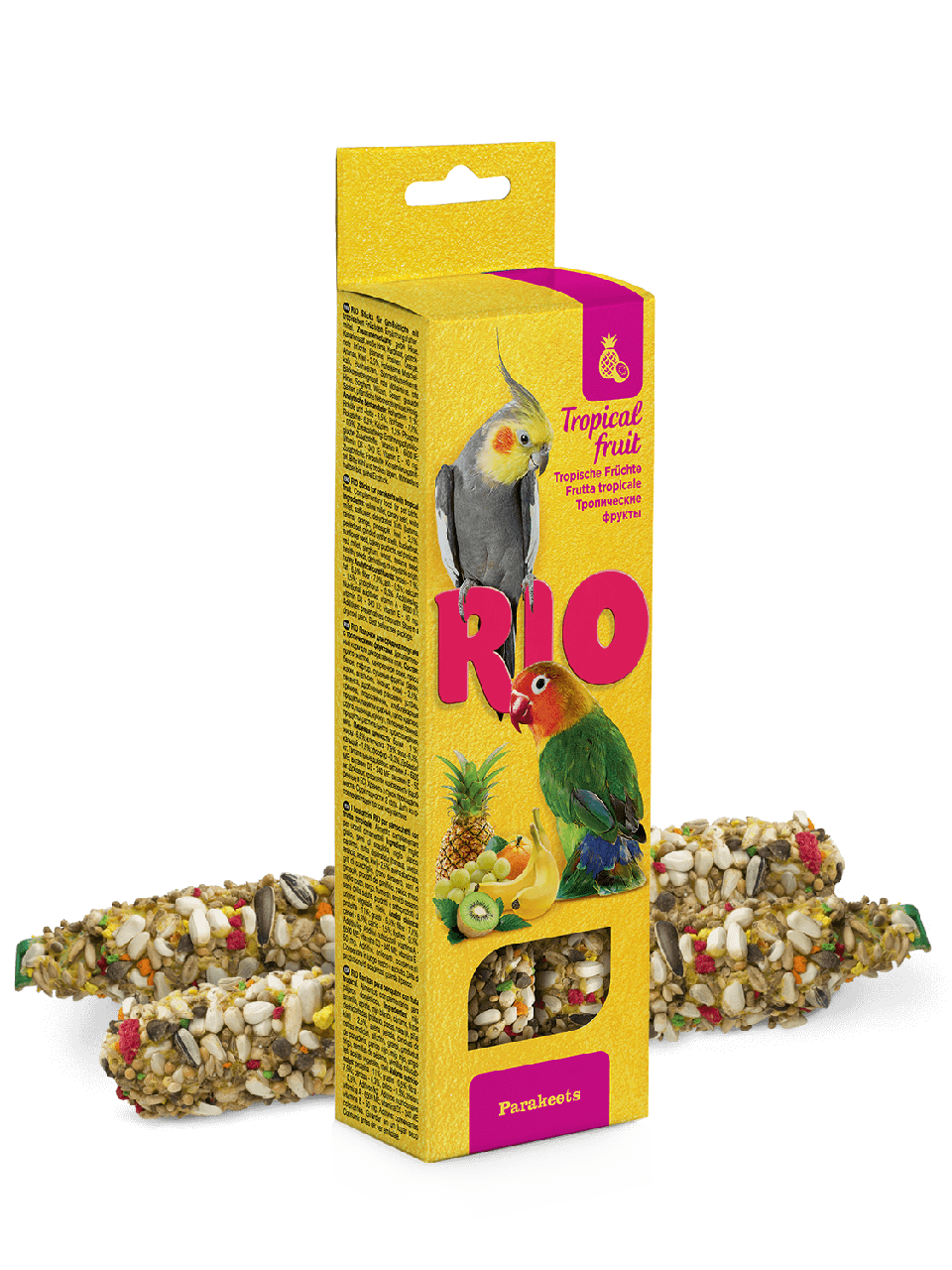 Палочки для средних попугаев с тропическими фруктами, RIO, 2х75гр.