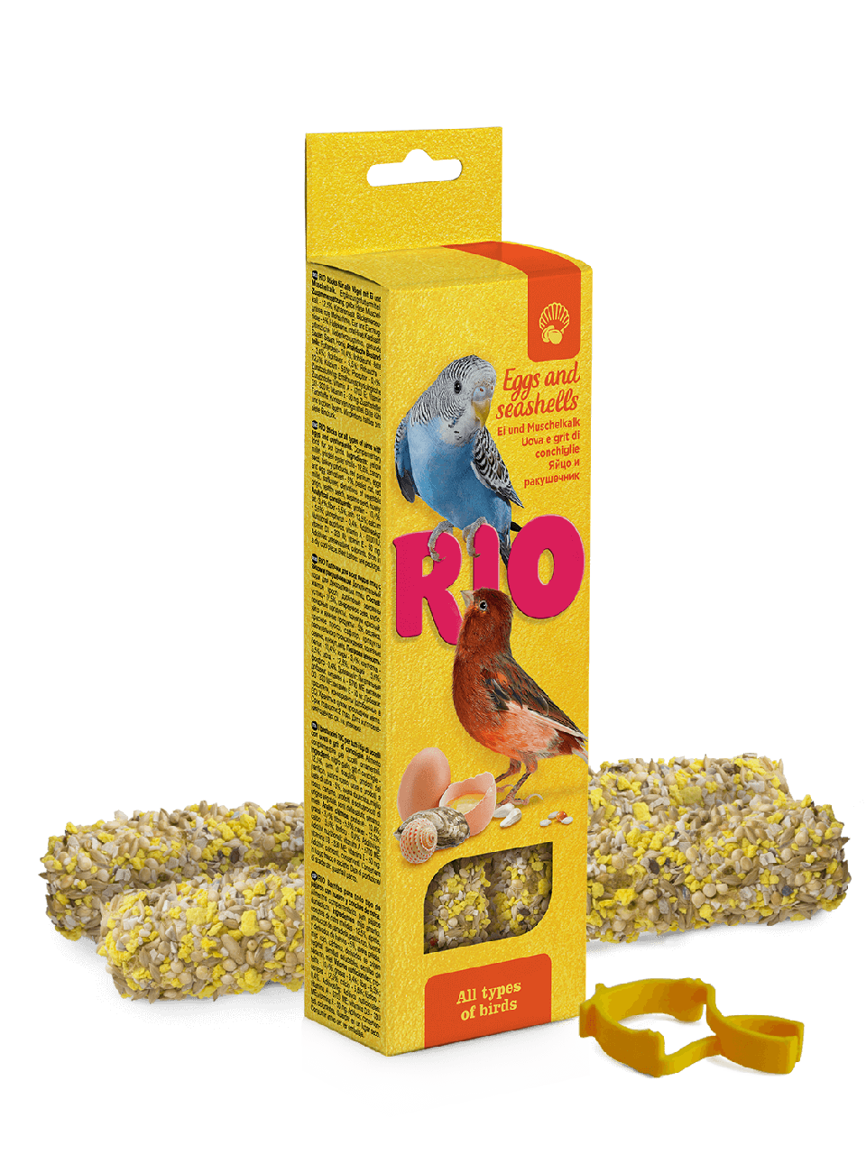 Палочки для для всех видов птиц с яйцом и ракушечником, RIO, 2х40гр.