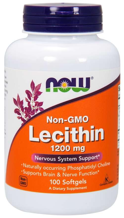 Now Foods, лецитин, 1200 мг, 100 мягких таблеток