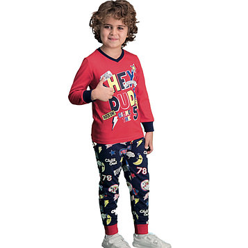 Пижама детская мальчиковая 2/92 см, Красный