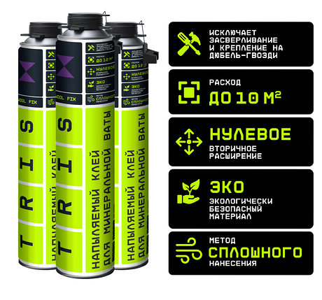 Напыляемый клей для минеральной ваты WOOL FIX, фото 2