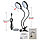 Фитолампа USB двойная  гибкая с прищепкой таймером и диммером, фото 3