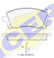 Тормозные колодки YOTO G-206(MD 7036)(REMSA 655.02)