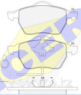 Тормозные колодки YOTO G-235(MD 8227W)(REMSA 390.22)