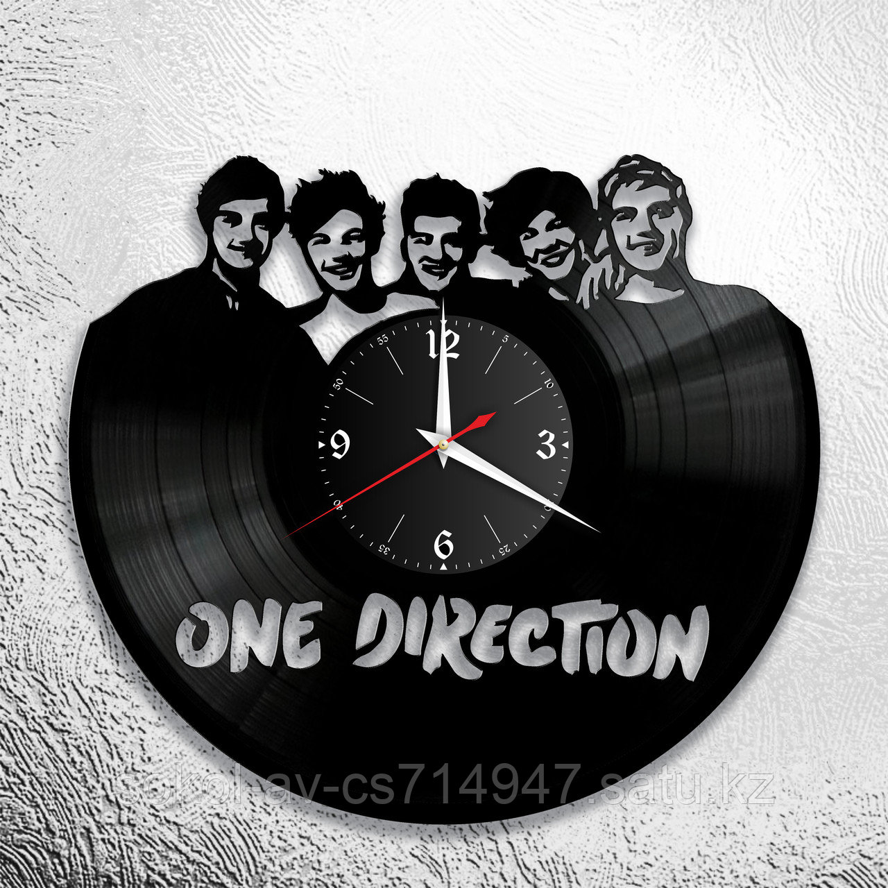 Настенные часы из пластинки, группа One Direction, подарок фанатам, любителям, 0697