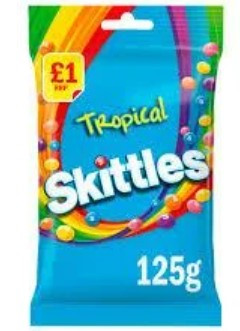 Драже Skittles tropical 125гр (12шт-упак)