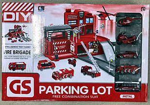 Набор парковка трек Пожарная станция Parking Lot 5 машинок