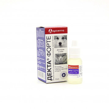 Декта Форте Ушные капли для кошек и собак, 10 мл