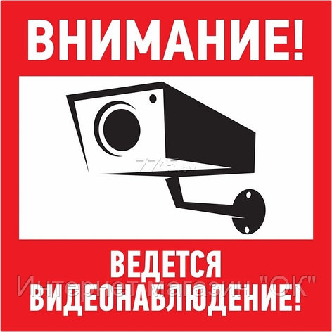 Наклейка информационный знак "Внимание, ведётся видеонаблюдение" 100*100 мм Rexant, фото 2