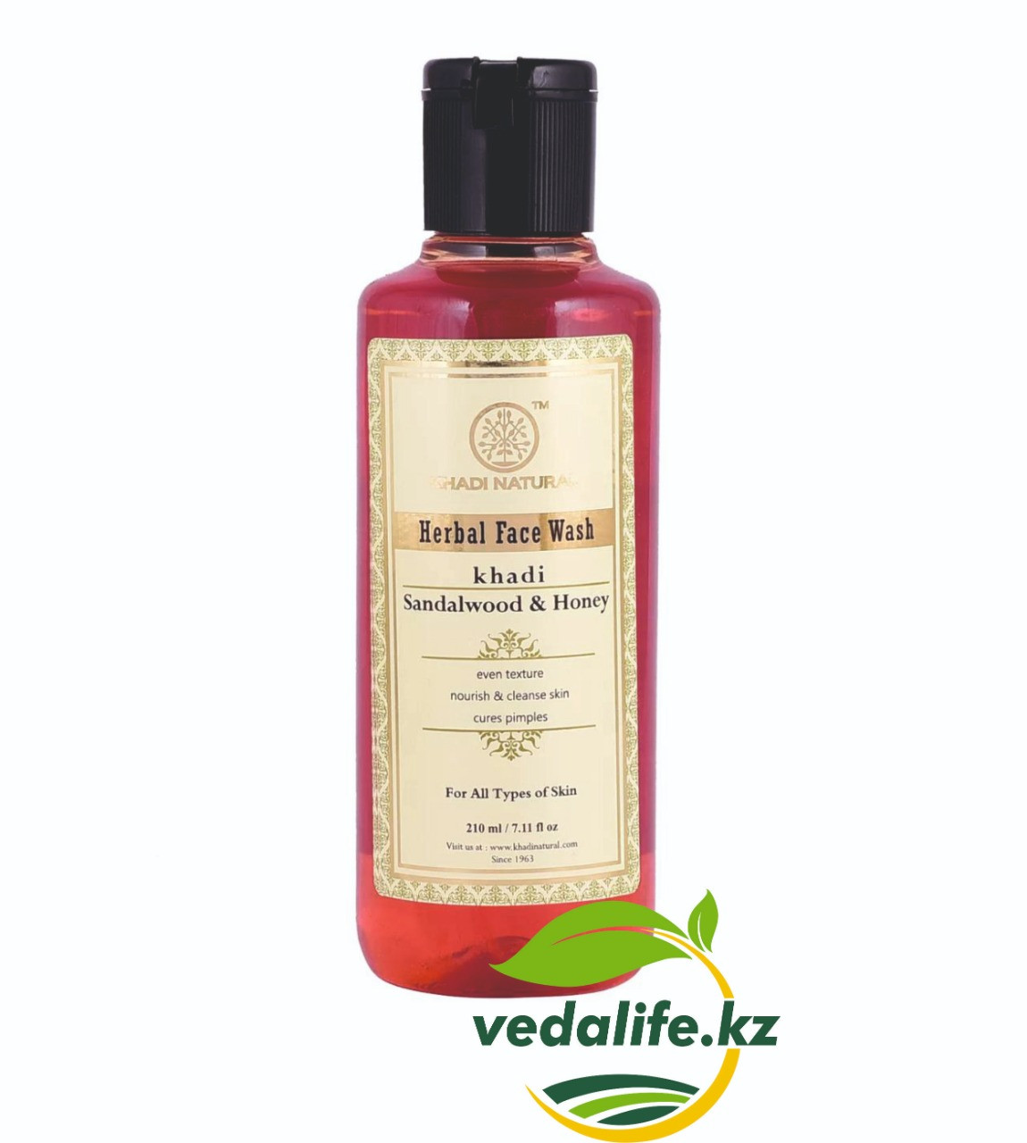 Гель для умывания лица Сандал и Мед KHADI (Sandalwood & Honey), 210 мл. - фото 1 - id-p87286161