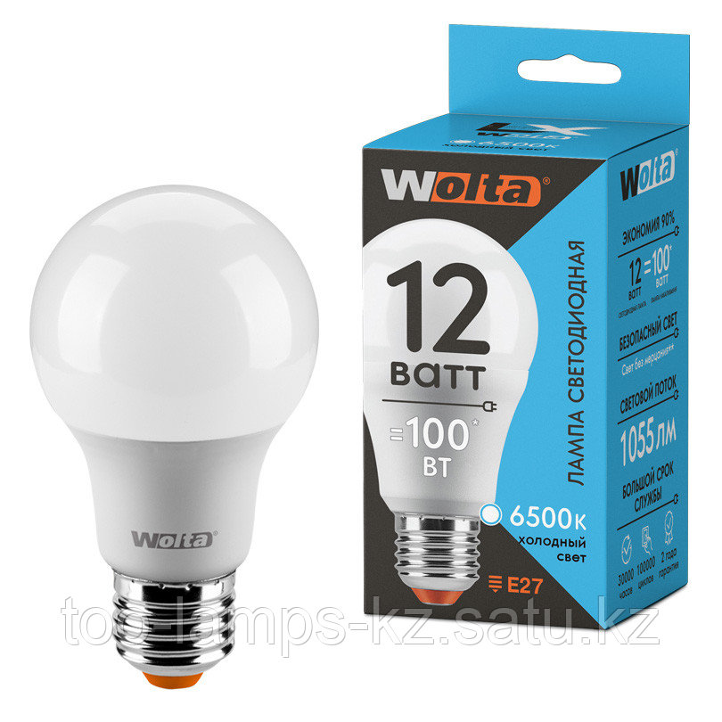 Лампа LED WOLTA LX A60 12Вт 1055лм Е27 6500К    1/50