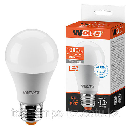 Лампа LED  WOLTA A60 12Вт 1080лм Е27 4000К   1/50, фото 2