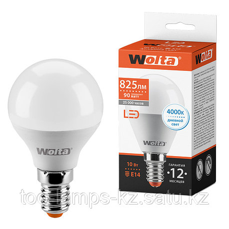 Лампа LED WOLTA G45 10Вт 825лм Е14 4000К   1/50, фото 2