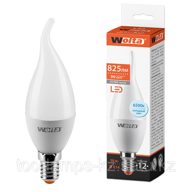 Лампа LED WOLTA св н/в CD37 10Вт 825лм Е14 6500К   1/50