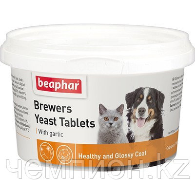 Beaphar Brewers Yeast, Беафар пивные дрожжи с чесноком для кошек и собак, уп.250тб.