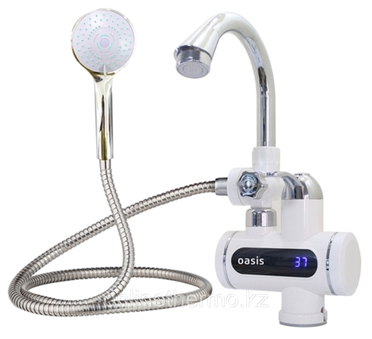 Проточный электрический водонагреватель Oasis EP-3, душ+кран (5 л/мин) - фото 1 - id-p88881150