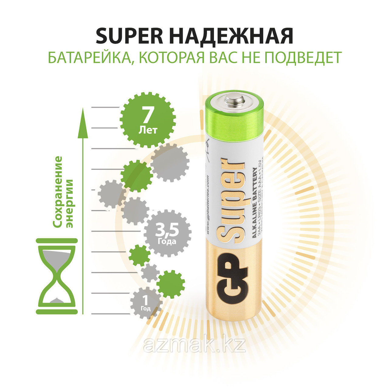 Батарейки GP SUPER Alkaline (ААА), 4 шт. - фото 3 - id-p83417985