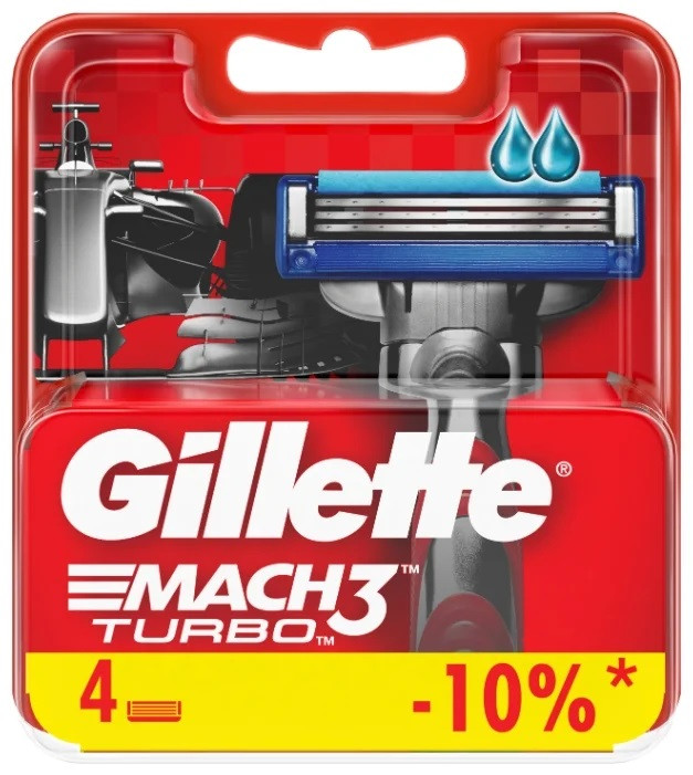 Сменные лезвия Gillette Mach3 Turbo, 4 шт - фото 2 - id-p88908617