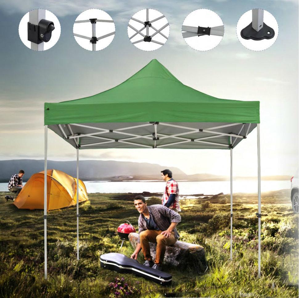 Шатер-гармошка быстросборный, тент палатка Helex 4220 зеленый 4 кв./м - фото 2 - id-p88909214