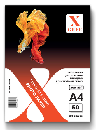Фотобумага для струйной печати X-GREE Глянцевая двусторонняя 5H300DG-А4-50 300г - фото 1 - id-p88910131