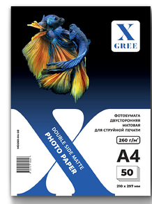 Фотобумага для струйной печати X-GREE Матовая MD260г-A4-50