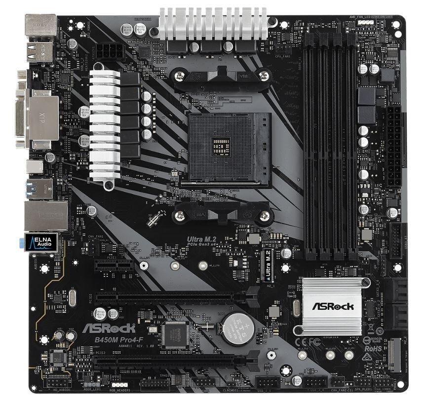Материнская плата ASRock B450M PRO4-F Socket AM4