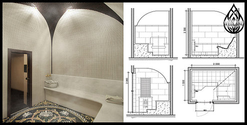 Проект турецкого хаммама. По этапность проектирования с особенностями.