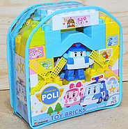 990-014 Констр Toy Bricks в рюкзаке Робокар Поли, 52дет, голуб цвет, 20*20см, фото 2