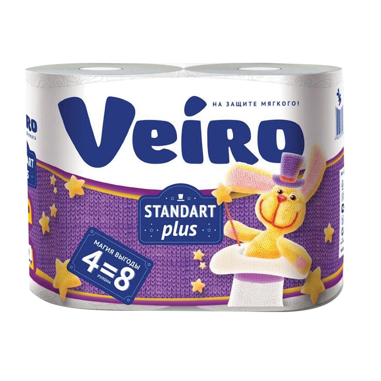 Бумага туалетная Viero Standart Plus 4 рулона