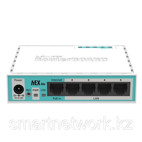 Маршрутизатор Mikrotik RB750r2 (hEX lite), 850 MHz, DRAM 64 MB, 5x10/100 FE