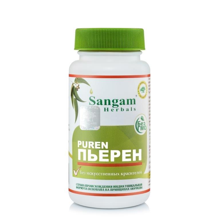 Пьерен, 750 мг, 60 таблеток, Sangam Herbals, природное средство, очищающее организм на клеточном уровне