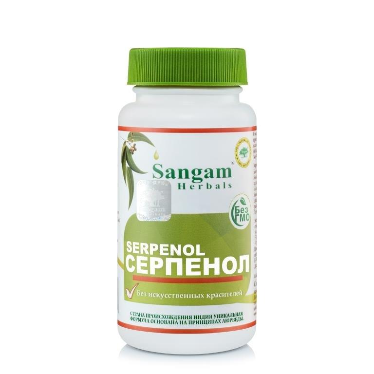 Серпинол, 750 мг, 60 таблеток, Sangam Herbals,  средство для нормализации артериального давления