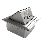 Shelbi Напольный/настольный лючок на 4 модуля, металл, серебро, фото 8