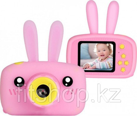 Детский цифровой фотоаппарат Childrens Fun Camera Rabbit, розовый, фото 1